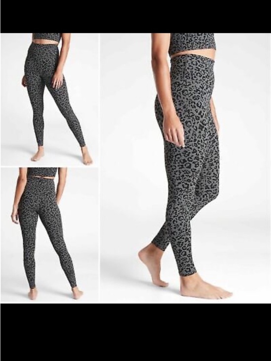 Athleta Pants - Athleta Leopard Elation Ultra High Rise Tight in Anthracite Gray